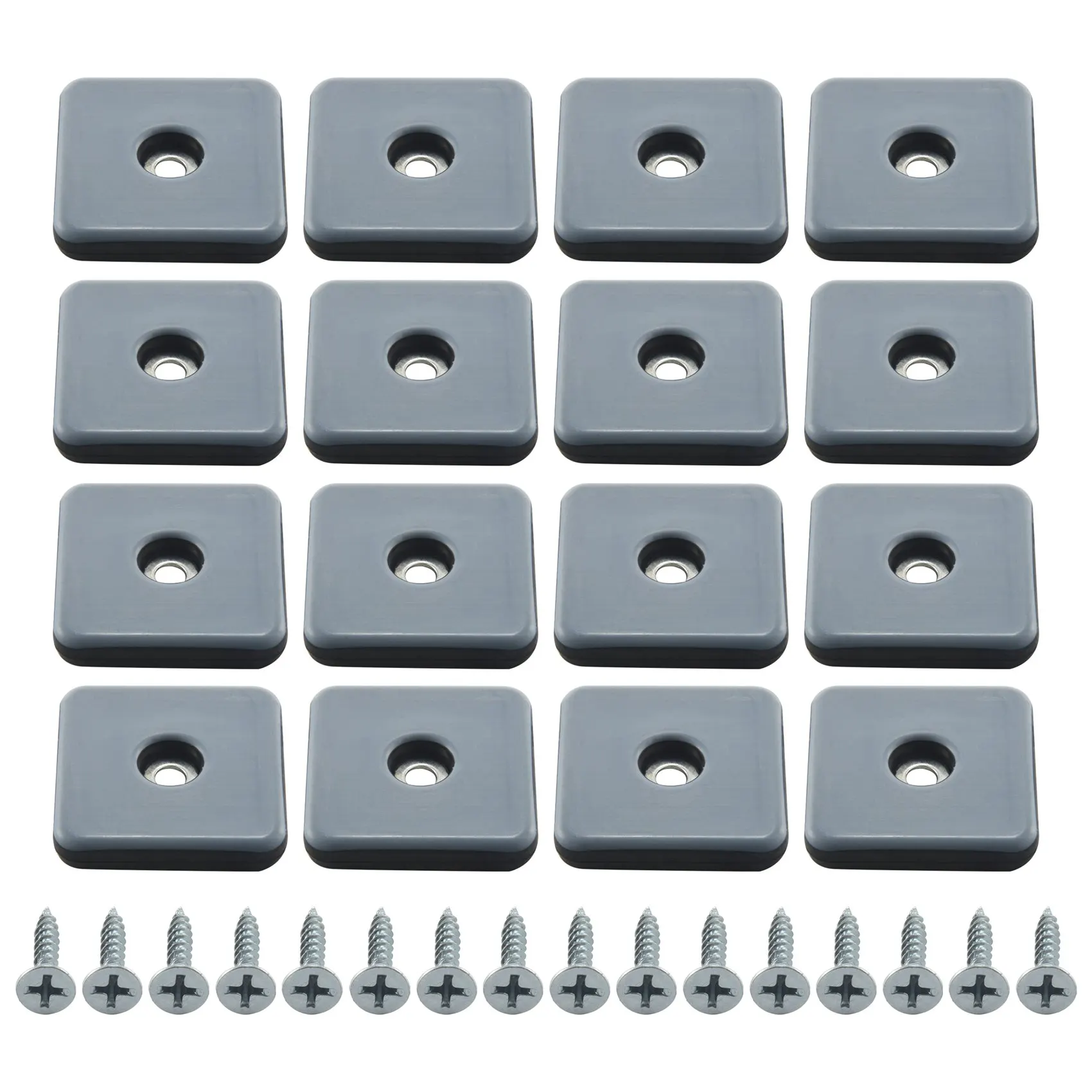 B84B-16Pcs Furniture Sliders 40Mm Furniture Leg Protectors With Screws Square Chair Leg Protectors Furniture Glide Pads