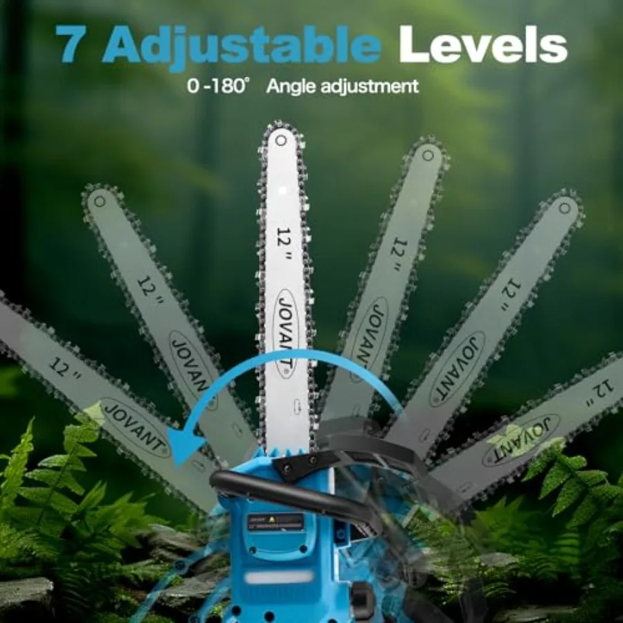 منشار قطب لاسلكي 12 بوصة مع بطاريتين بحد أقصى 20 فولت 4 أمبير في الساعة منشار كهربائي يعمل بالبطارية 15 قدم يصل إلى مثالي لتقليم الأشجار في