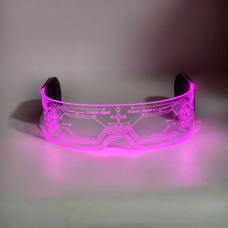 Christmas Colorful LED Light Emitting Glasses Bar Party Music Festival Technology Glasses Bouncing Di Science Fiction Glasses