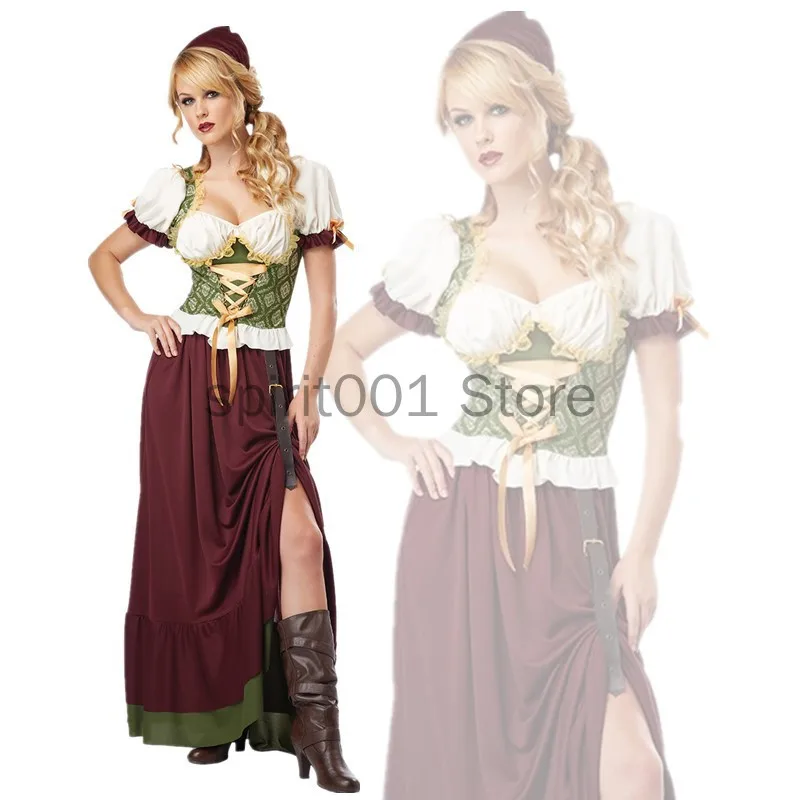 Womens Bavarian Oktoberfest 2 Piece Sets Halloween Cosplay Costumes Ladies Sexy Carnival Party Uniforms Performance Clothing