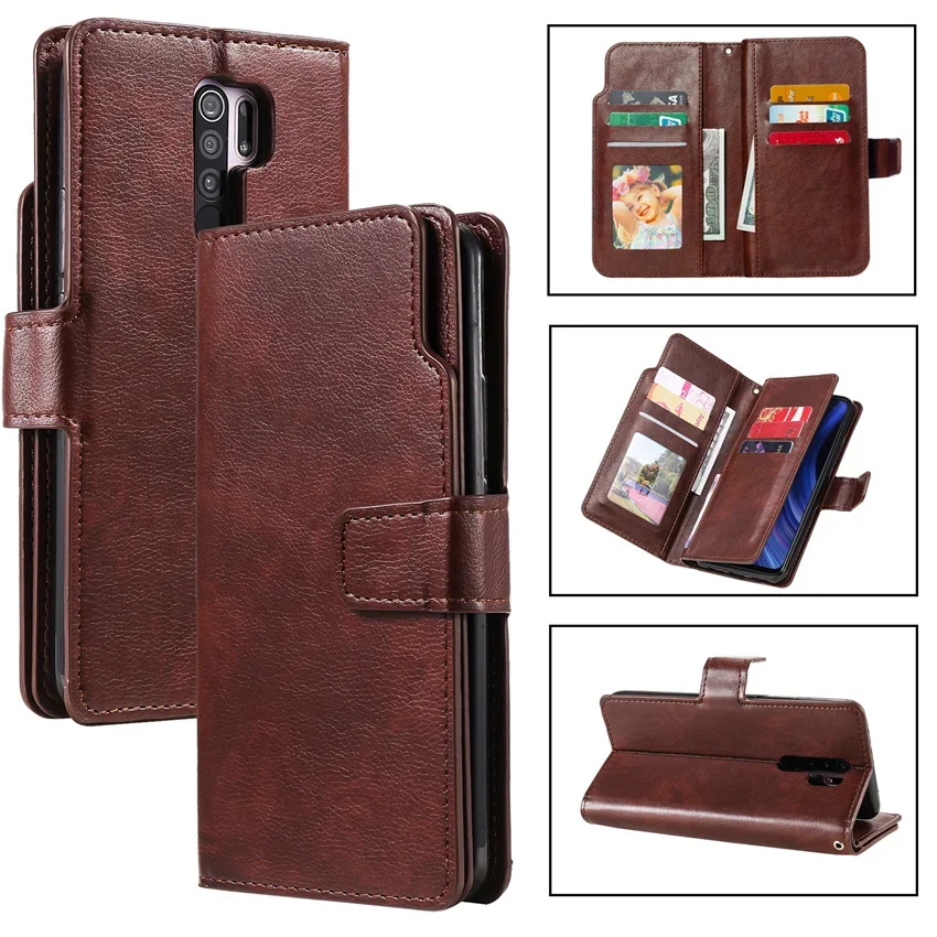 Leather Nine Cards Wallet Case For Samsung A31 A21S A51 A71 A50 A70 A20 A40 A20E A7 A8 A6 J4 J6 J8 2018 Phone Cover