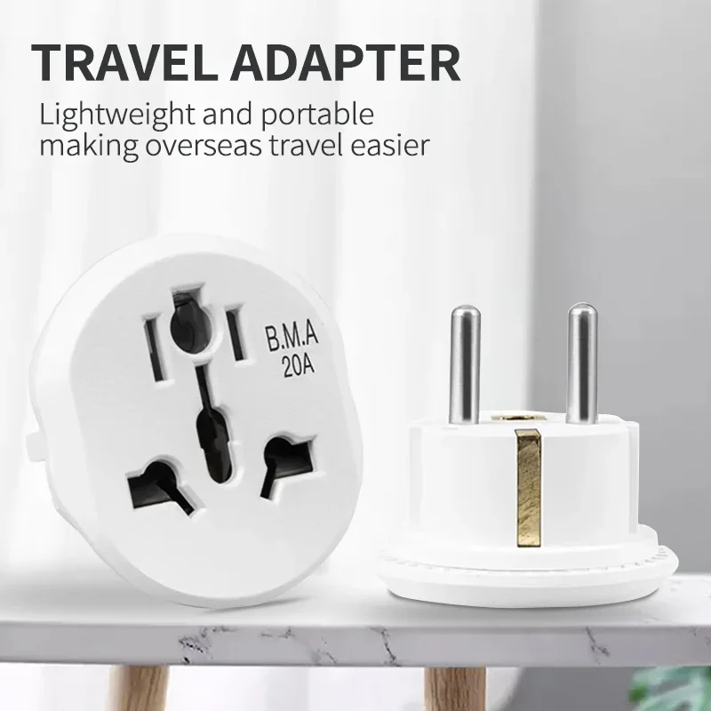 

T&I Universal Plug Converter FR AU US UK To EU Travel Adapter High Quality Home Plug Adapter 16A 250V Wall Electric Socket