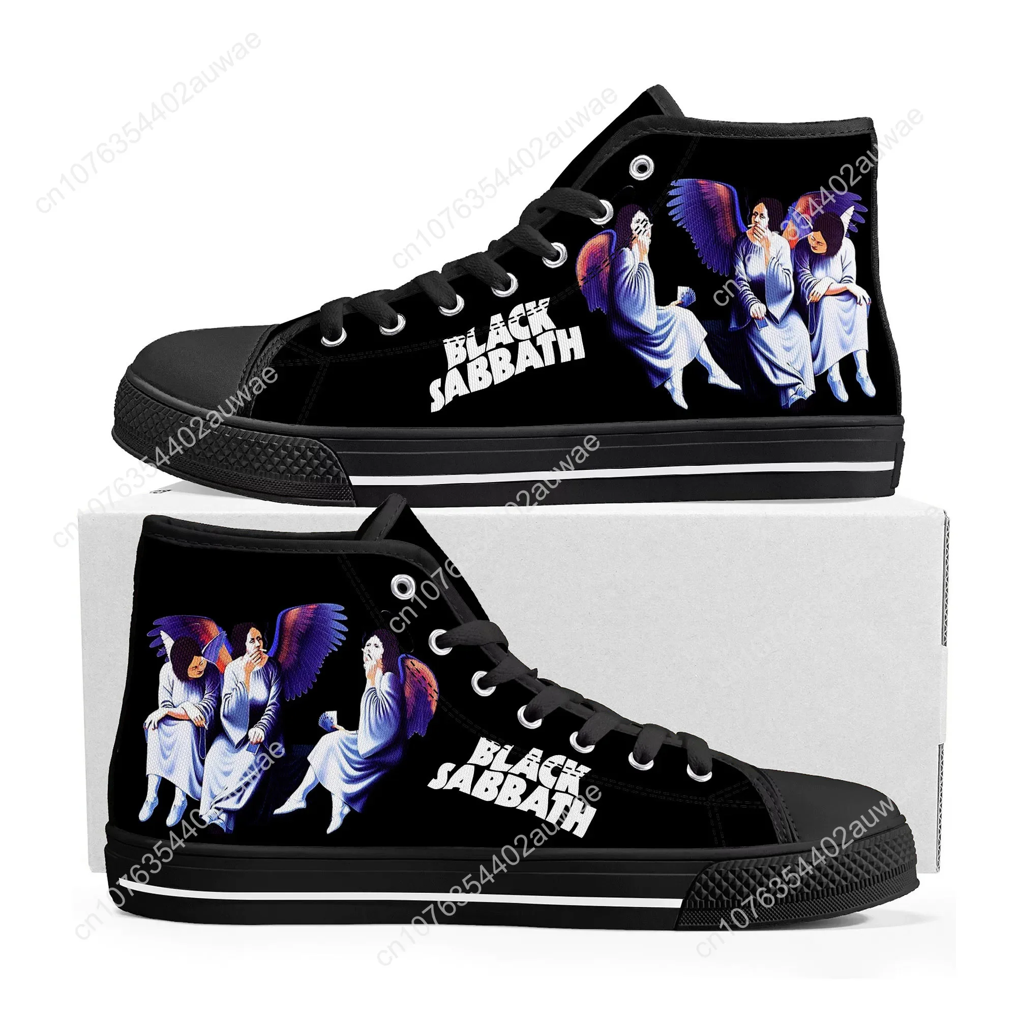 Black Heavy Metal Band Sabbath High Top High Quality Sneakers Men Women Teenager Canvas Sneaker Casual Couple Shoes Custom Shoes