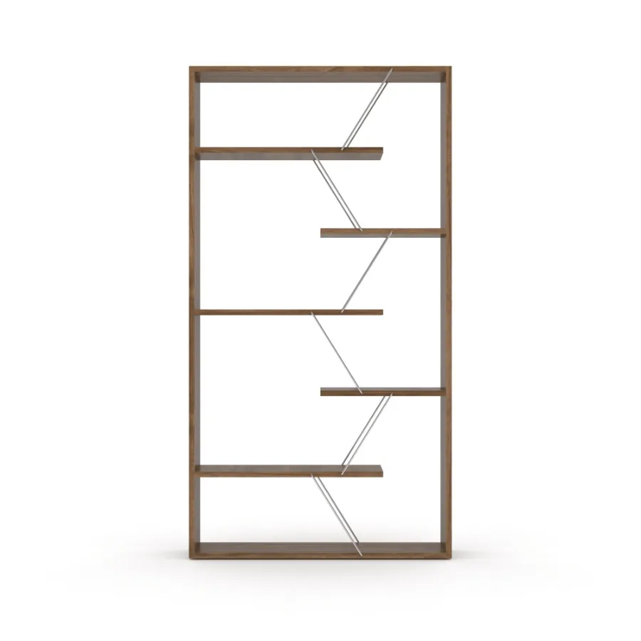 Furnish Home Store Wood Frame Etagere Open Back 6 Shelves Bookcase Industrial Bookshelf for Office and Living Rooms Modern Book