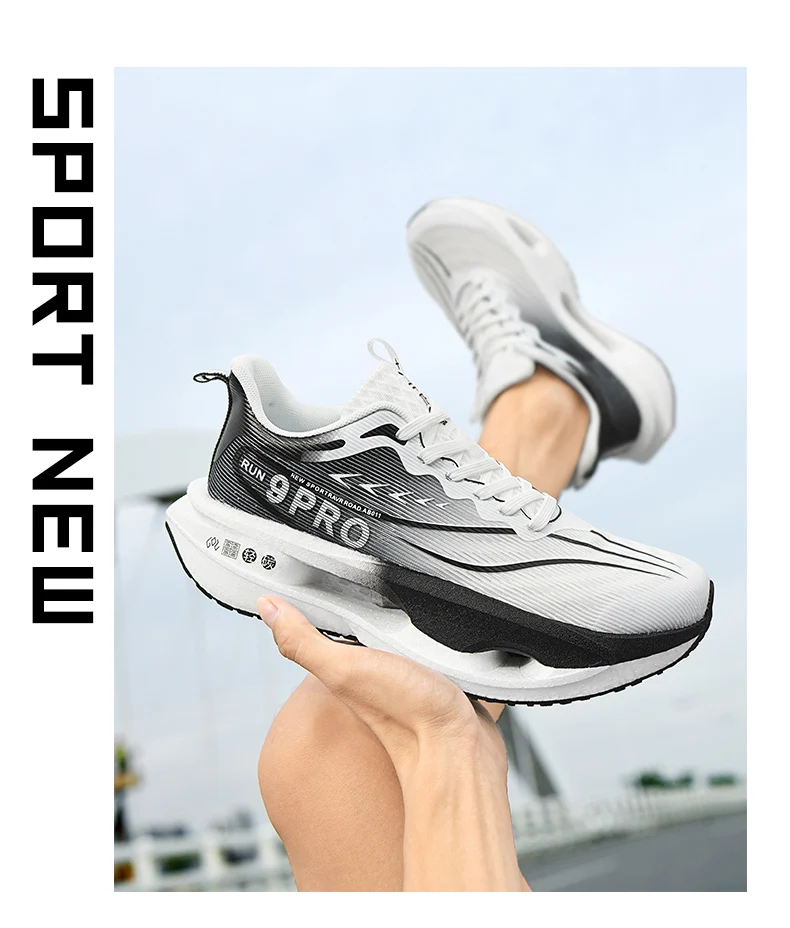 Herren-Sportlaufschuhe mit Carbonplatte, Marathon-Outdoor-Rennschuhe, atmungsaktiv, leicht, bequeme Damen-Sportsneaker – Detail 19