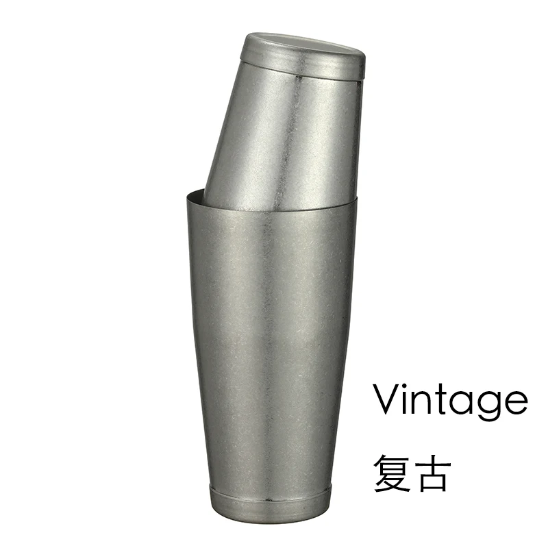 Stainless Steel Boston Shaker Bar Shaker with Different Surface Finish -2 Piece Cocktail Shaker, 15-Ounce and 25-Ounce