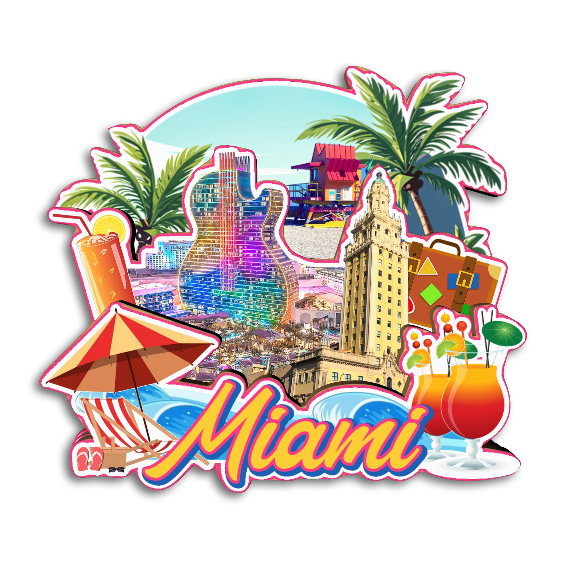 ميامي تامبا أورلاندو جاكسونفيل فلوريدا الولايات المتحدة الأمريكية مغناطيس الثلاجة هدية تذكارية للسفر ديكور هاندماردي #3