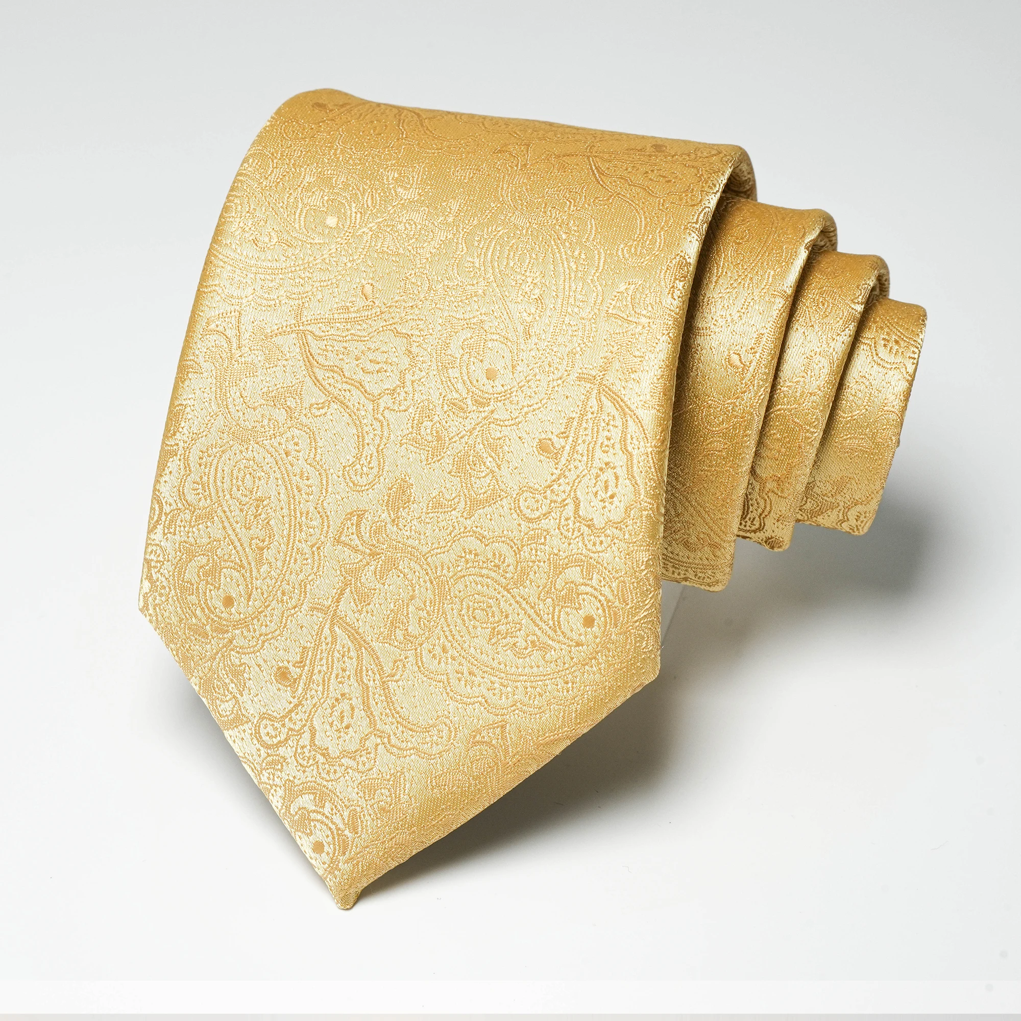 Luxuriöse einfarbige, bestickte Krawatte, 8 cm, hochwertige Seidenmischung, formelle Business-Anzug-Krawatte für Herren. – Detail 12