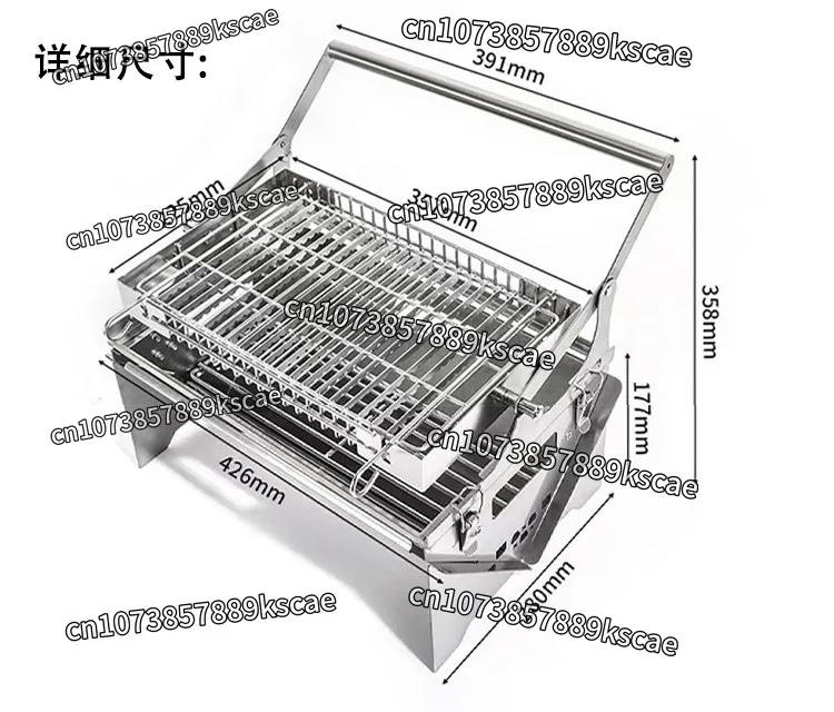 Flip BBQ Grill 360 Outdoor Garden BBQ Grill Thickened Stainless Steel Rotatable Temperature Control