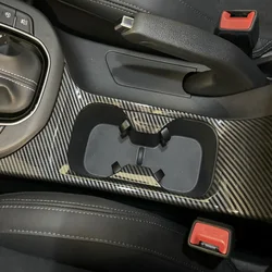 Car Carbon Fiber Style Console Water Cup Holder Cover Trim Interior Decoration For Hyundai I30 N 2018-2023 LHD RHD