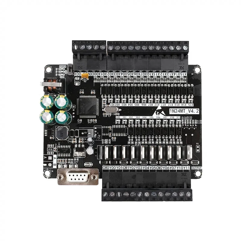 Placa de controle industrial PLC FX1N 24MT 14 entradas / 10 saídas 2 estradas 100K saída de pulso DC24V