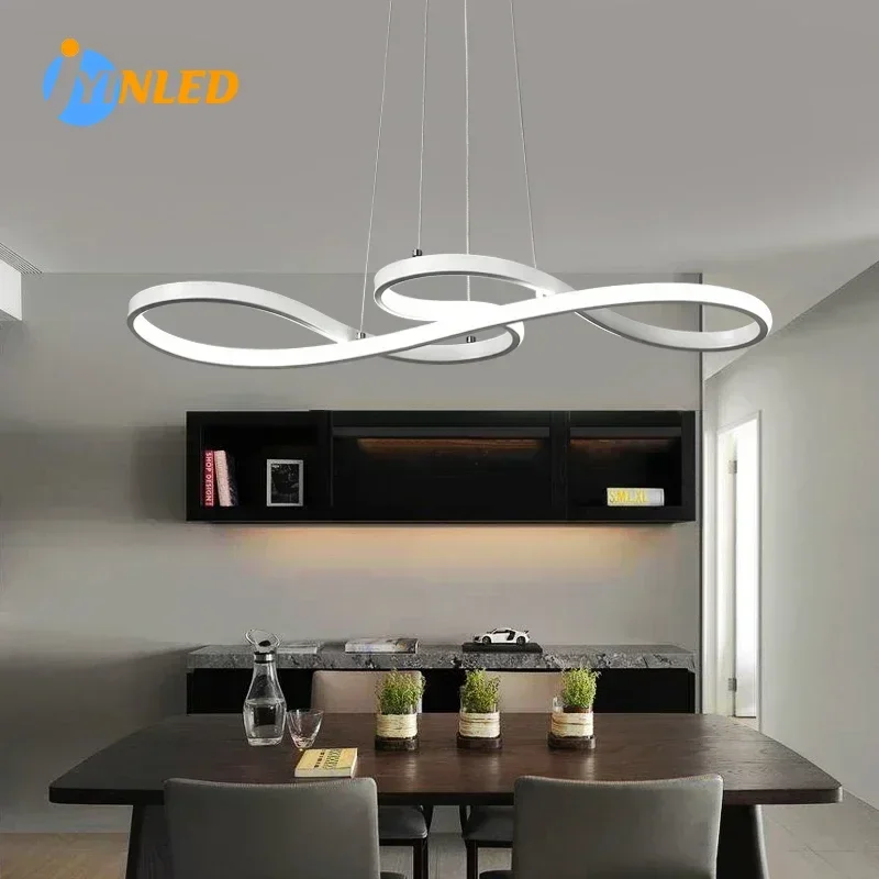 

Black/White/Gold Modern Led Chandeliers Light Ceiling Lamp Minimalist Nordic Living Room Dining Room 75CM 40W Home Decor Lamps