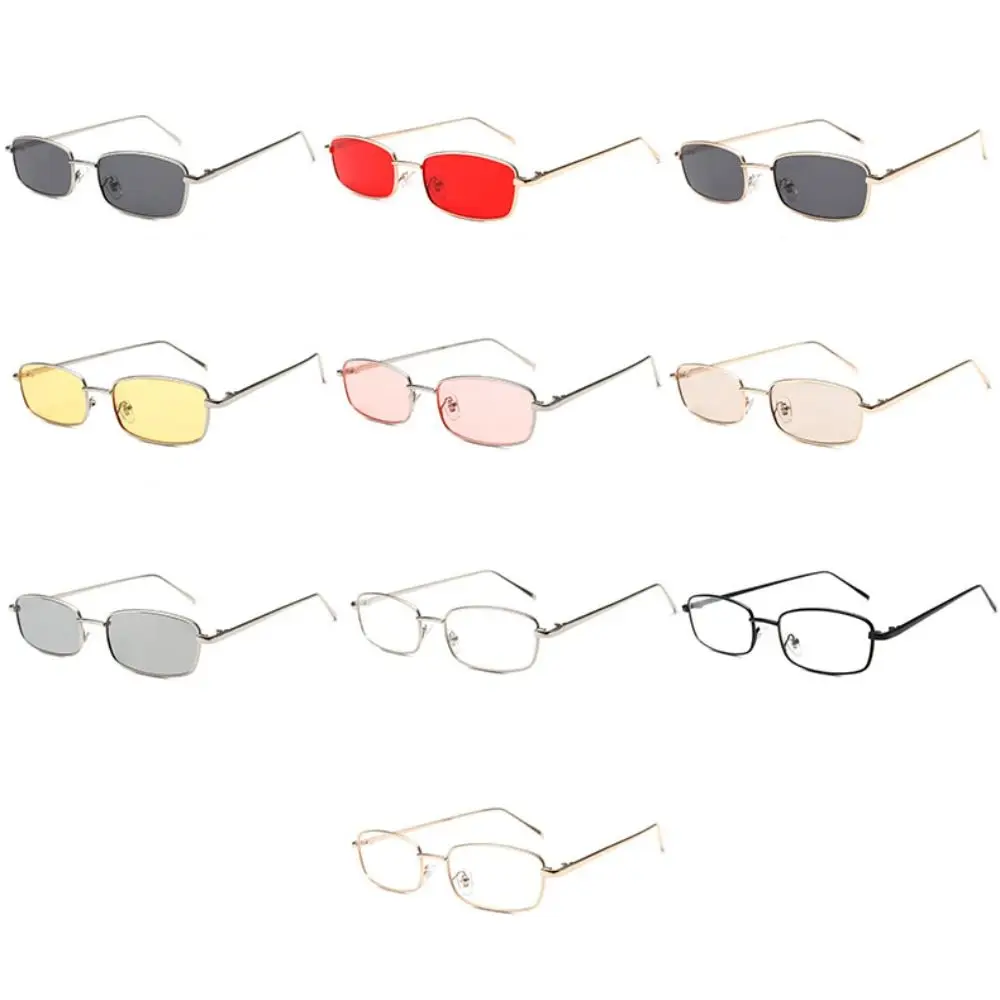 Metal Vintage Harajuku Glasses Gold Silver Black Anti-blue Square Glasses Vision Care Oversized Decorative Glasses Women Men