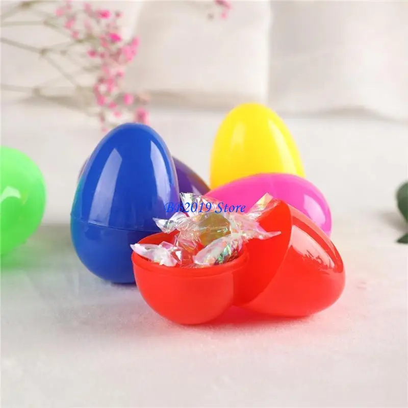 Q0KB 12 Pieces Colorful Easter Plastic Eggs for Kids DIY Craft Party Decoration