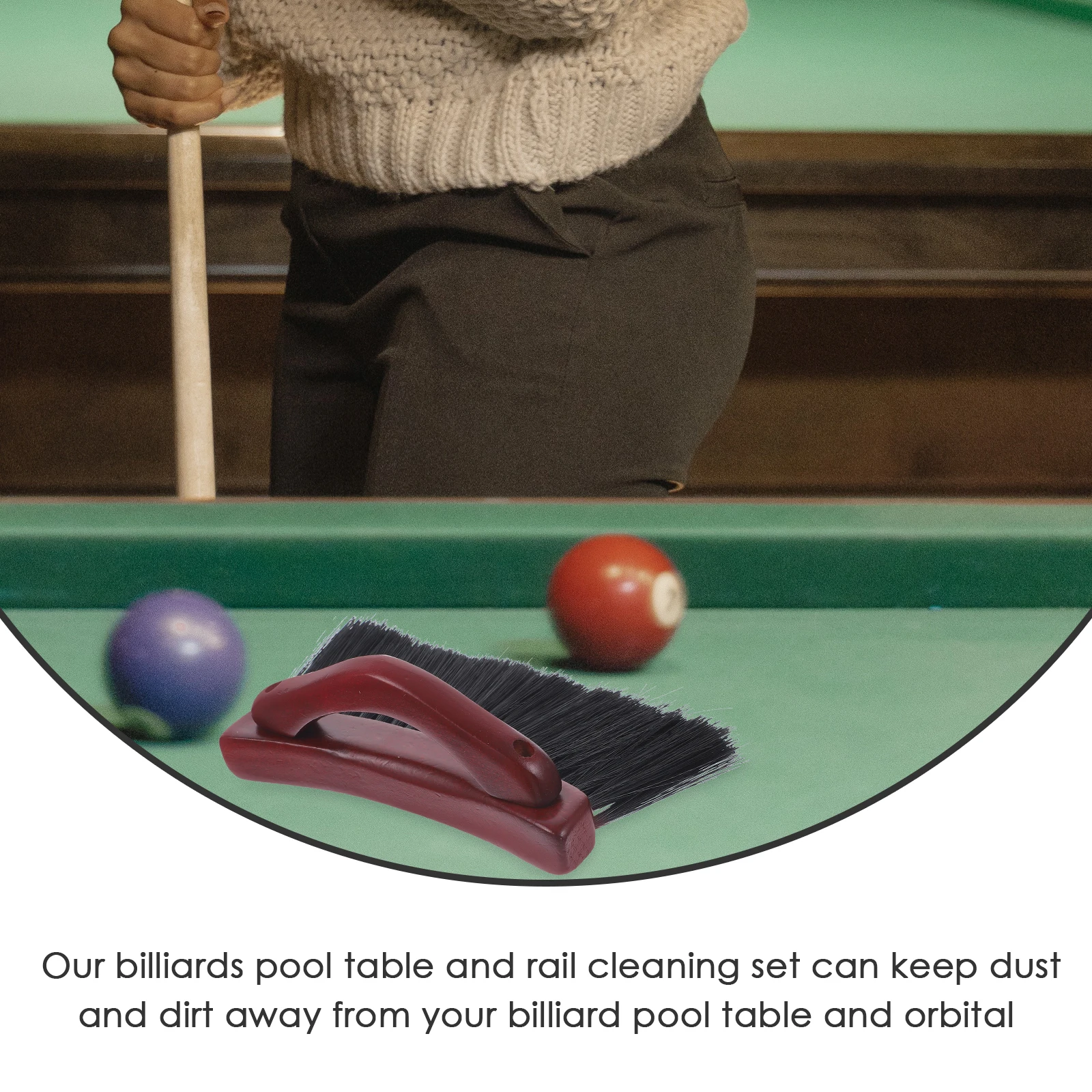 

Brush Billiards Cleaning Tool Wood Handle High-Grade Bristles Scratch-Free For Pool Sofa Dining Billiards Accessories Billiard
