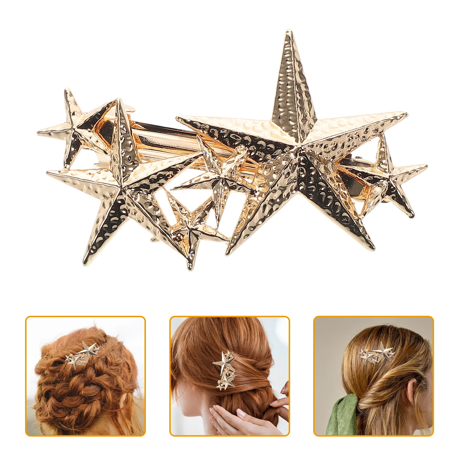 

Alloy Irregular Star Hair Clip Small Star Hairpin Metal Pin Decorative Hair Clip Party Casual Accessory Woman Pin