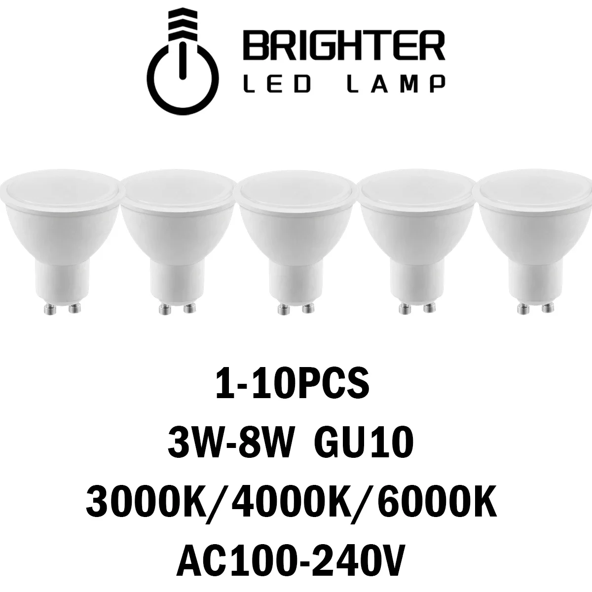 

1-10Pcs LED Spotlight GU10 AC110V/220V No Flickering 3000K/4000K/6000K 3W-8W EU CE Certification Light for Living Room, Kitchen