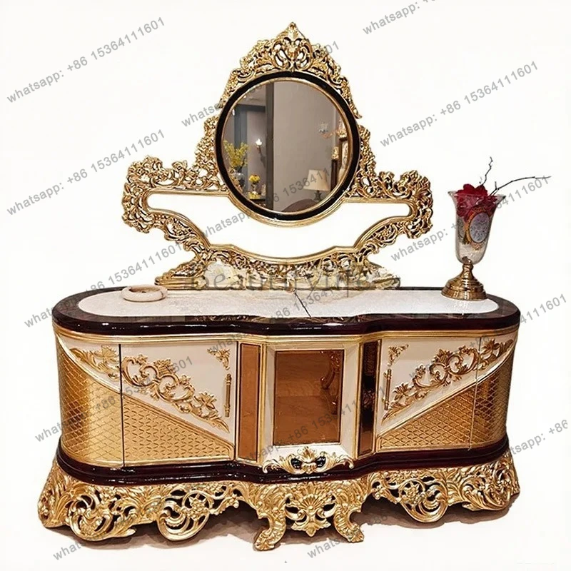Palace Luxury Sideboard Luxury Solid Wood Decorative Storage Combination High-End Villa Furniture