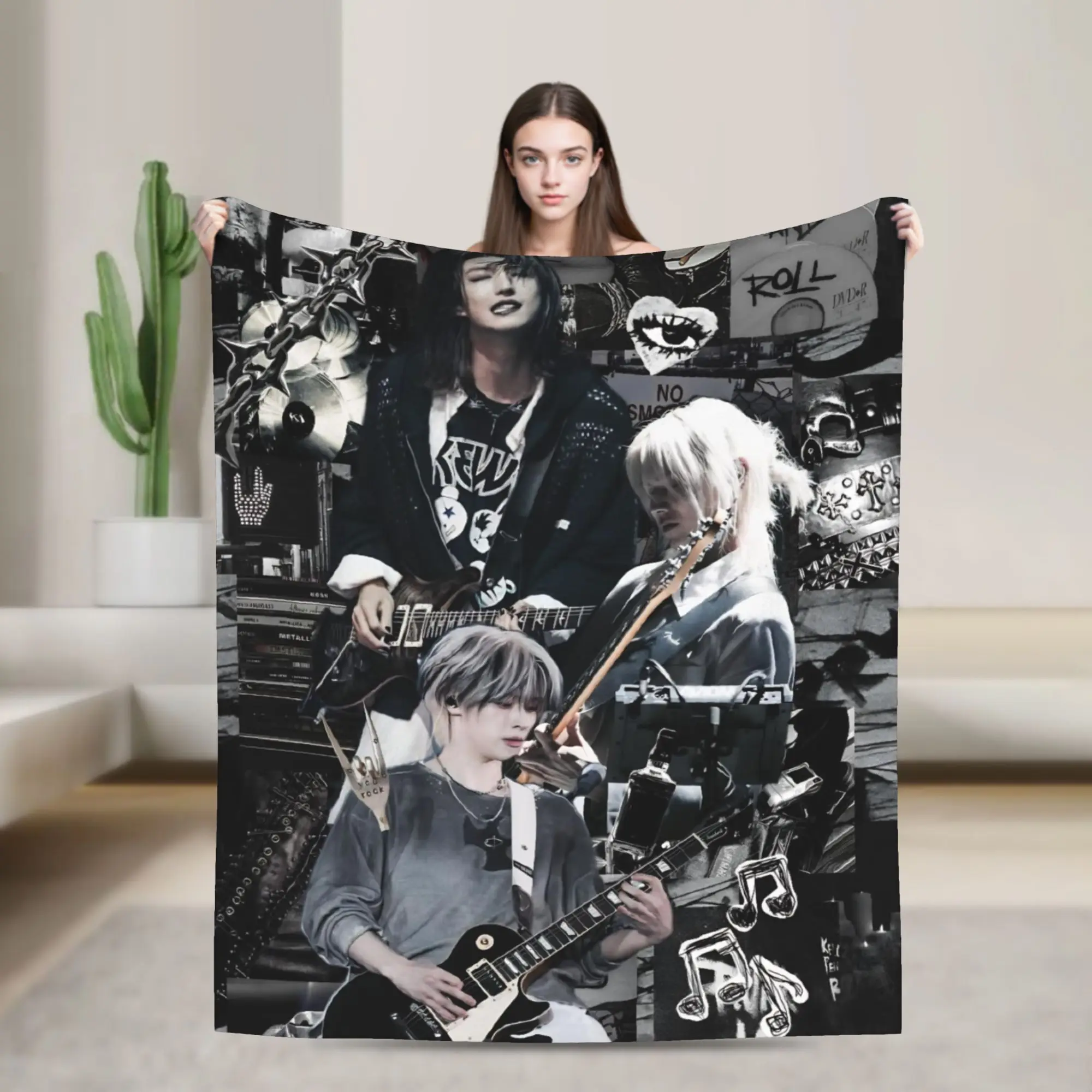 South Korean Rock X-Xdinarys H-Heroes Flannel Blankets  Funny Throw Blanket for Home 125*100cm Bedspreads
