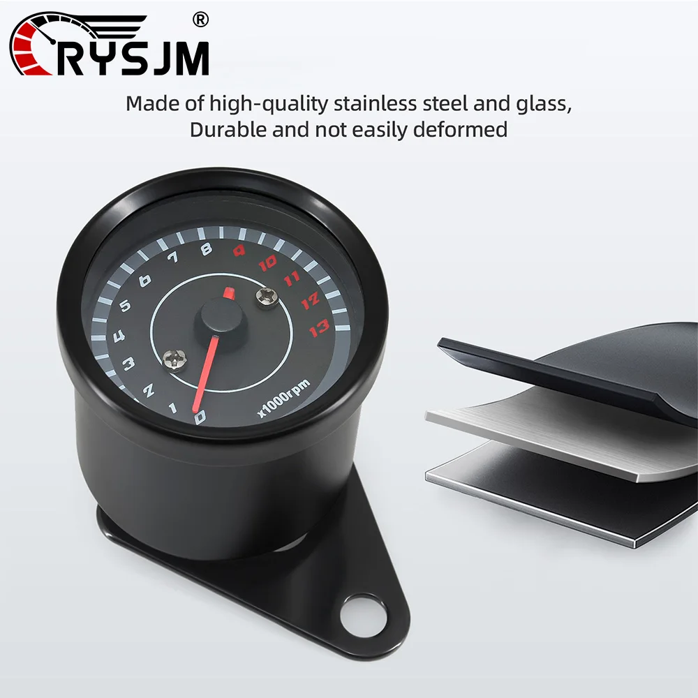 Mini tacômetro para motocicleta 12v, 0-13000 rpm, peças de moto, odômetro, acessório universal para motocicleta, medidor de led rpm