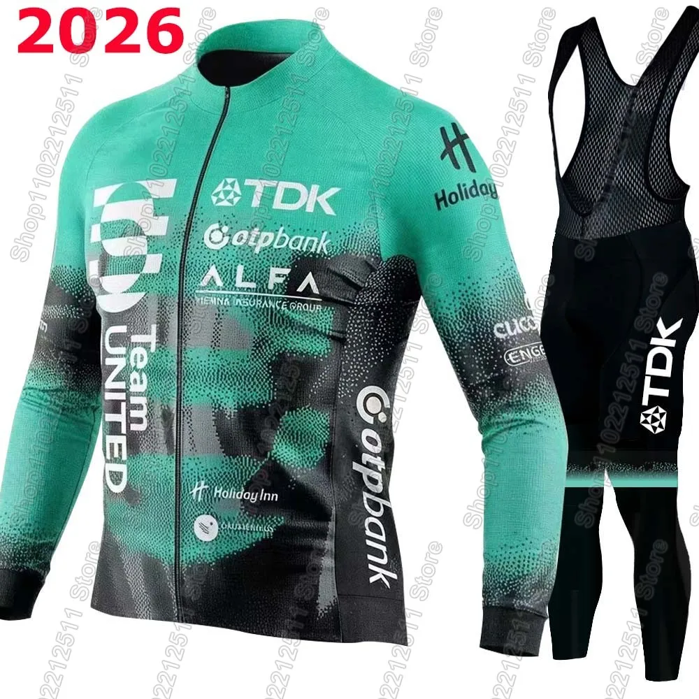 United Shipping Team 2026 Radsport-Trikot-Set Herren Radsportbekleidung USA Langarm-Rennrad-Jacke Anzug MTB Maillot – Detail 2