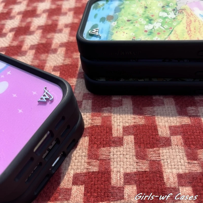 Casing HP Wildflower Rabbit Girls wild Elf untuk iPhone 12 13 14 15 16 17 Pro Max Plus Air 17Pro 3D rusa Kastil Padang Rumput