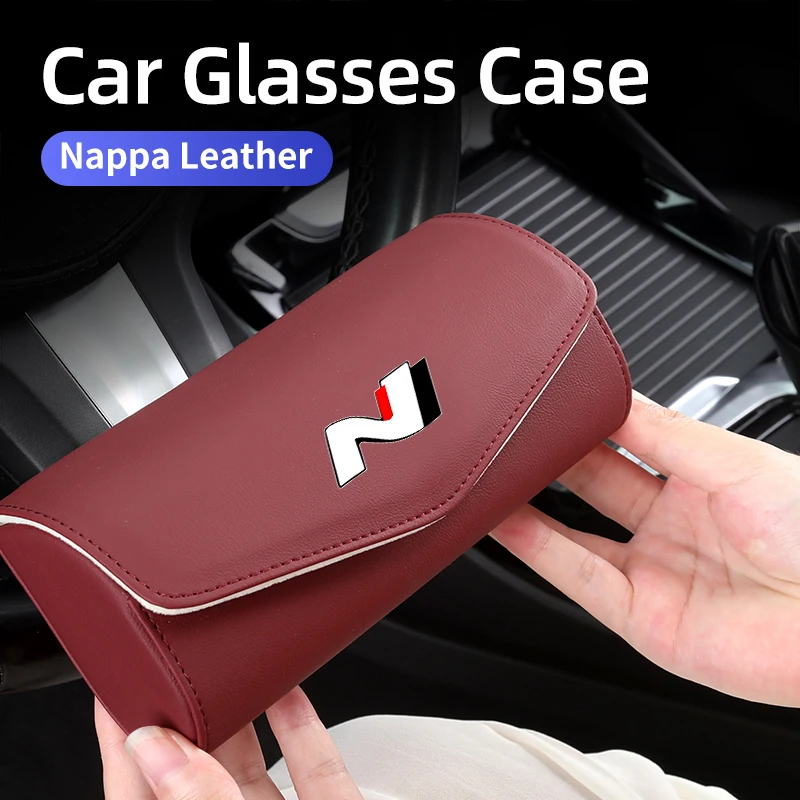 Car Sunglasses Storage Box Sun Visor Eyeglasses Case For Hyundai N Line Performance I30 I40 Sonata Elantra Veloster Kona Tucson