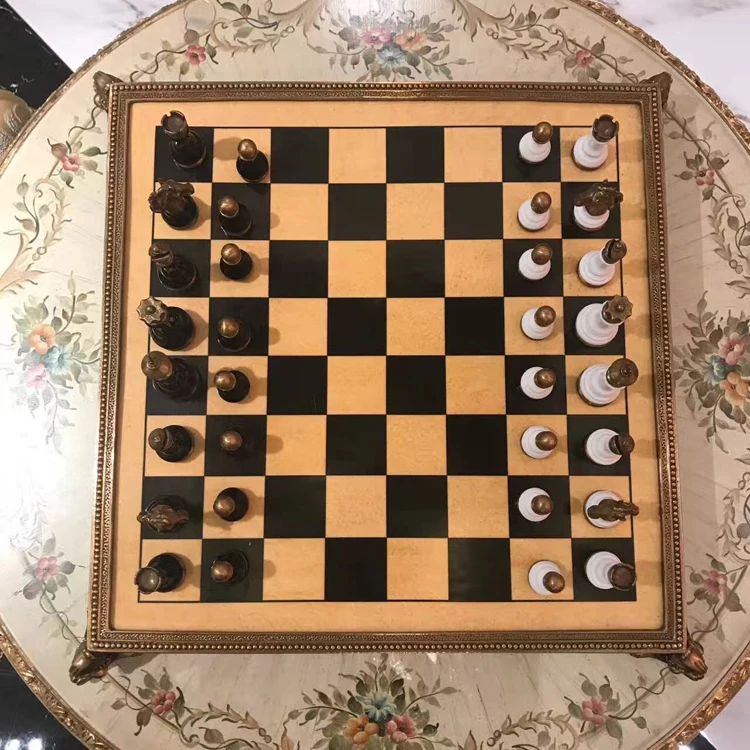 Classical home decoration ornaments Soft decoration Living room study ornaments Ceramic with copper chess