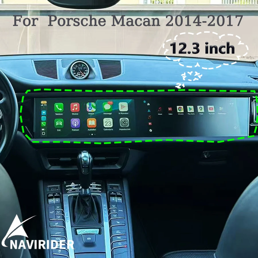 

12.3inch Car GPS Dual Screen For Porsche Macan 2014-2017 Android Multimedia Player Carplay Auto WIFI 5G Intelligent System BT