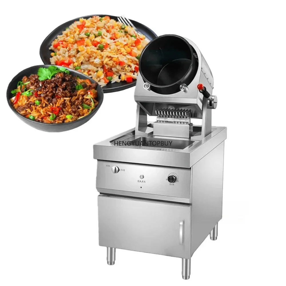 Restaurant Kitchen Automatic Rotating Fried Rice Stir Fry Wok Cooking Food Machine Cook Rotational Cooker Equipment