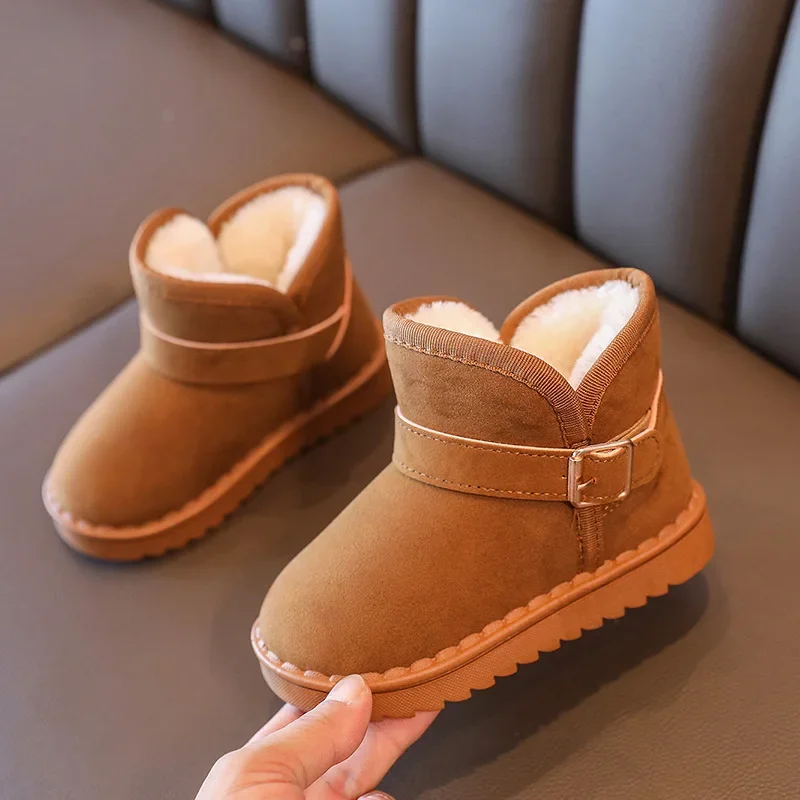 Children Snow Shoes Winter New Fashion Baby Cotton Shoes Kids Padded Thickened Warm Boots Non-slip Boys Girls Flat Sole Boots