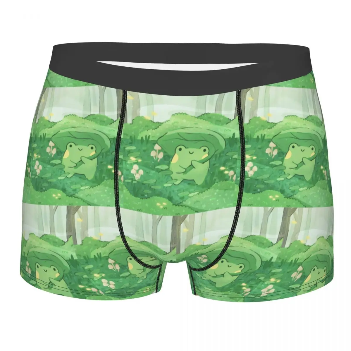 Boxer Underpants Shorts Cute Frog Under Leaf Rain Design Panties Men Breathable Underwear for Homme Man Boyfriend Gift