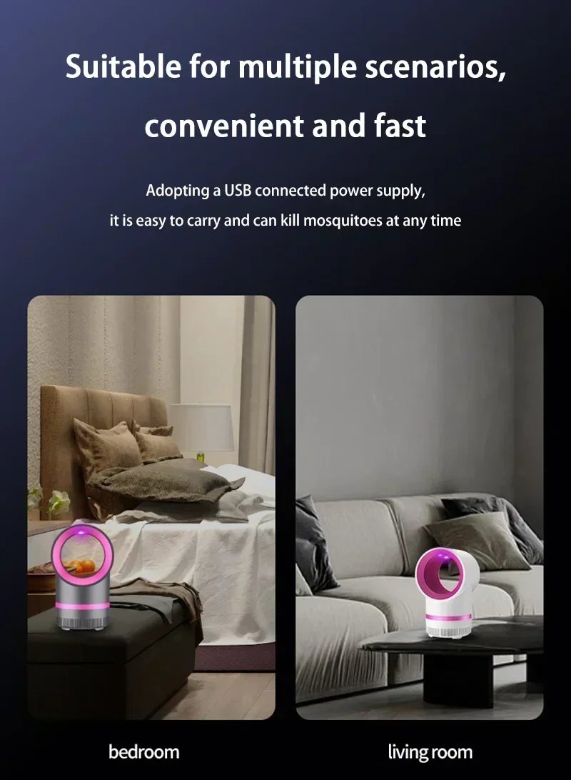 Lenovo Mute Anti-Mücken-Lampe, Ionenreinigung, USB-Anschluss, physikalische Mückenvernichtungslampe, elektrische Fliegenfalle für Haushalt und Außenbereich – Detail 8