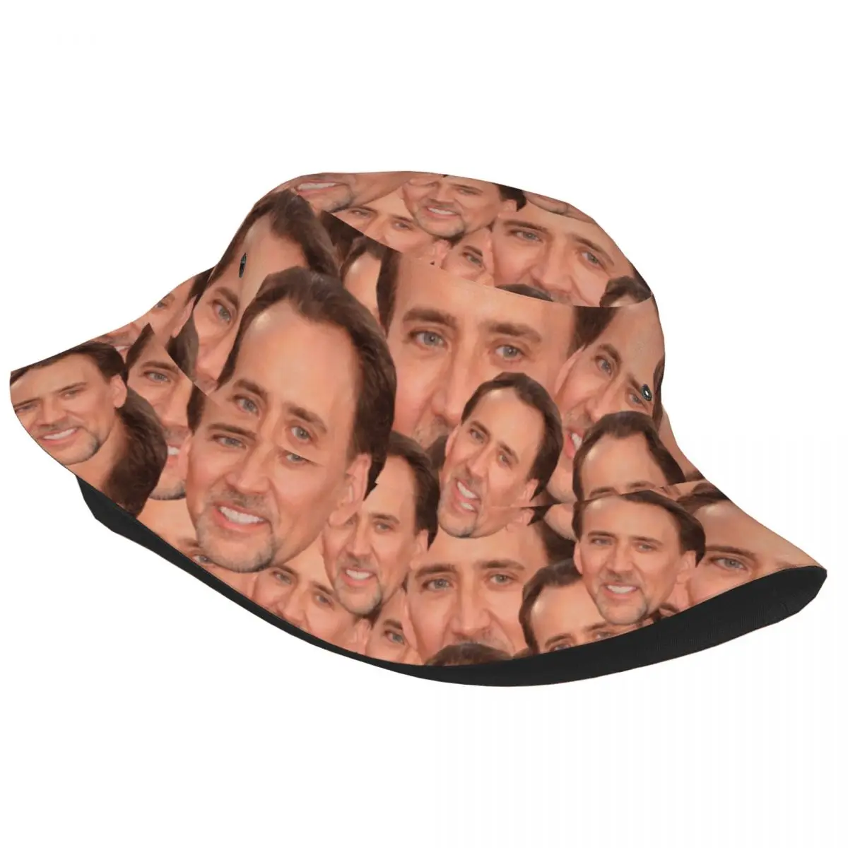 Nicolas Cage Meme Face Bucket Hat Summer Travel Headwear Accessories Fishing Cap for Outdoor Unisex Panama Hat Foldable