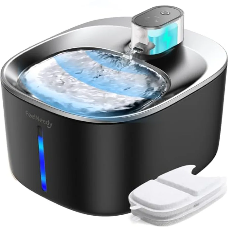 

Wireless Cat Water Fountain Battery Operated 4L Pet Drinking Fountain for Cats Dogs with Motion Sensor Ultra Quiet Design Black