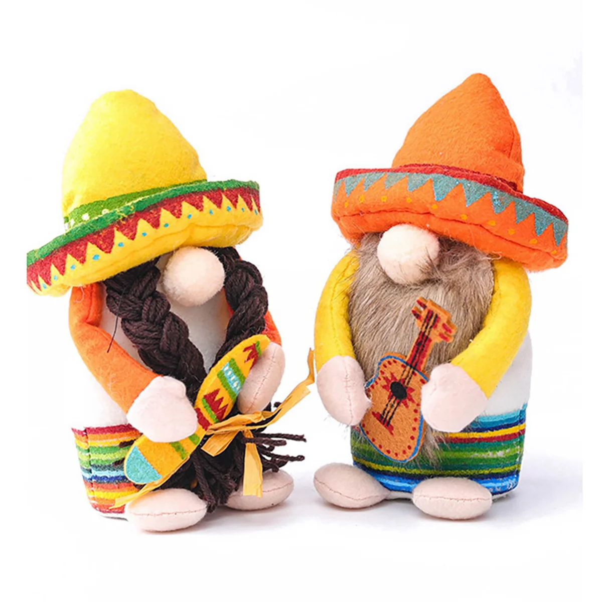 ETRT 2X Fiesta Gnome Couple Tomte for Mexican Taco Tuesday Dwarf Gift Nisse Kitchen Tiered Tray Decoration