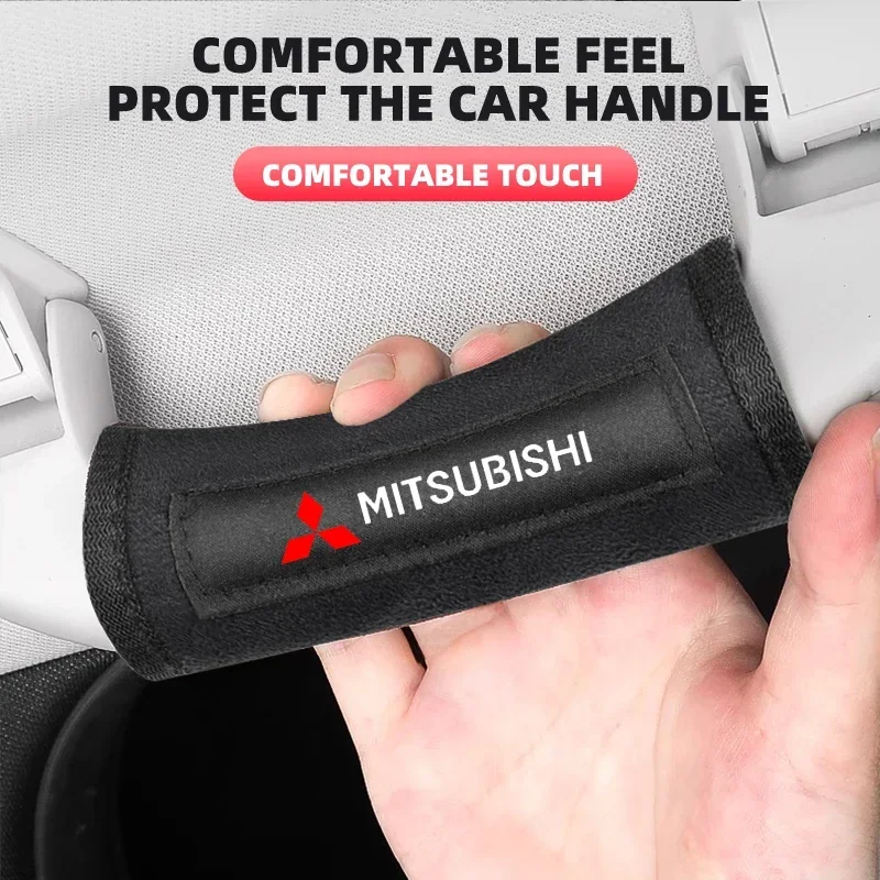 Car Pull Gloves Roof Armrest Handle Protect Cover Accessories For Mitsubishi Ralliart Lancer EX Outlander 3 Xl l200 Pajero 4 ASX