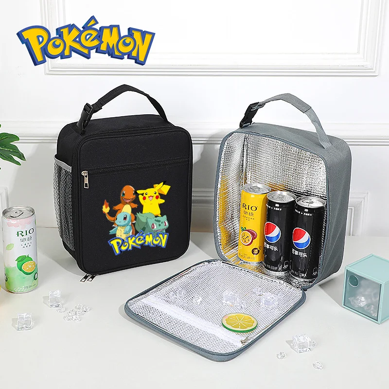Pokemon Pikachu Draagbare Lunch Koeler Pack Drankdrager Geïsoleerde Zakken Opvouwbare Isolatie Picknick Voedsel Thermische Zak Leveringsdoos