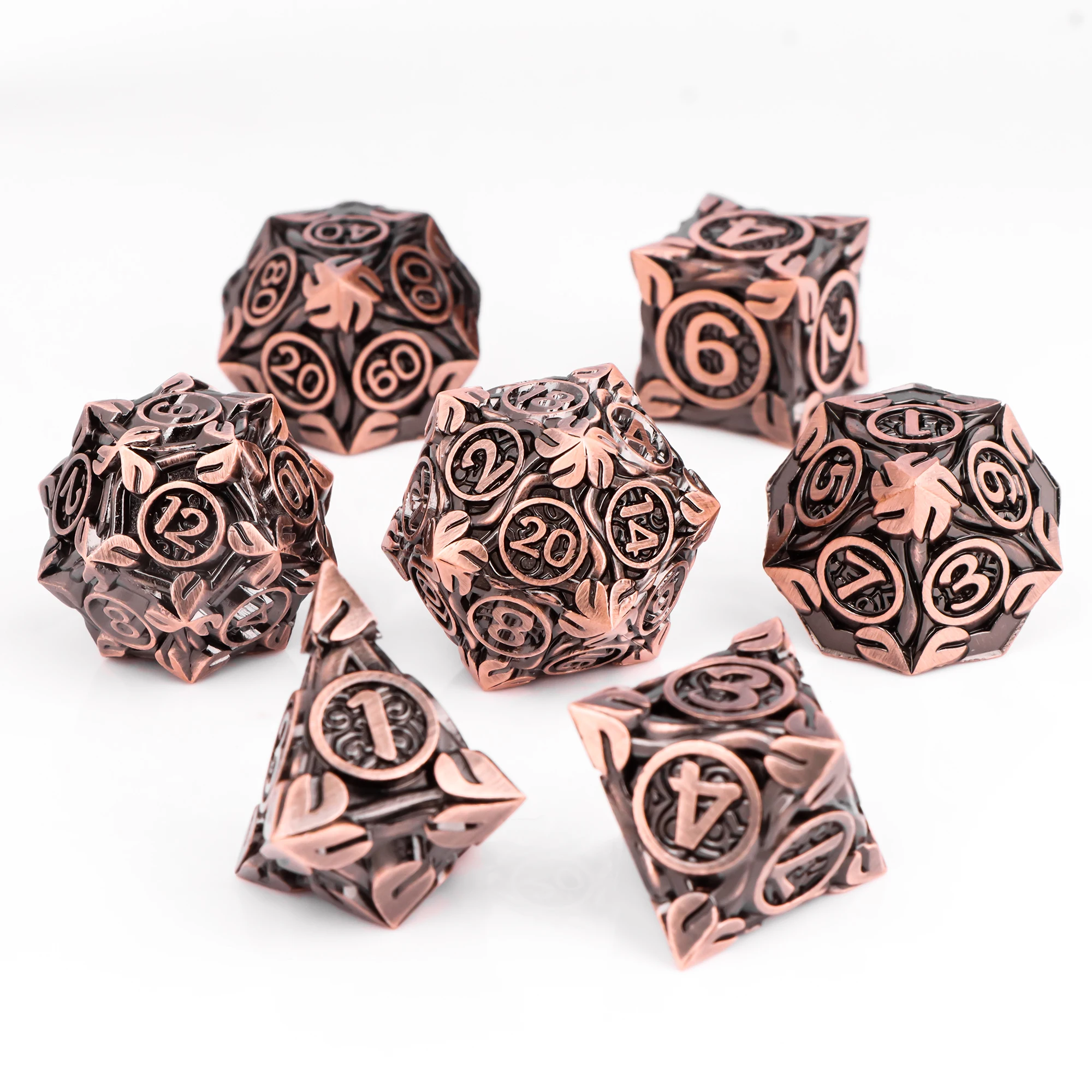DND Metallwürfel 7-teiliges MTR Würfelset DnD Polyedrische Würfel für Dungeons and Dragons Rollenspiele D&D Würfel Geschenke Grüne Würfel – Detail 9