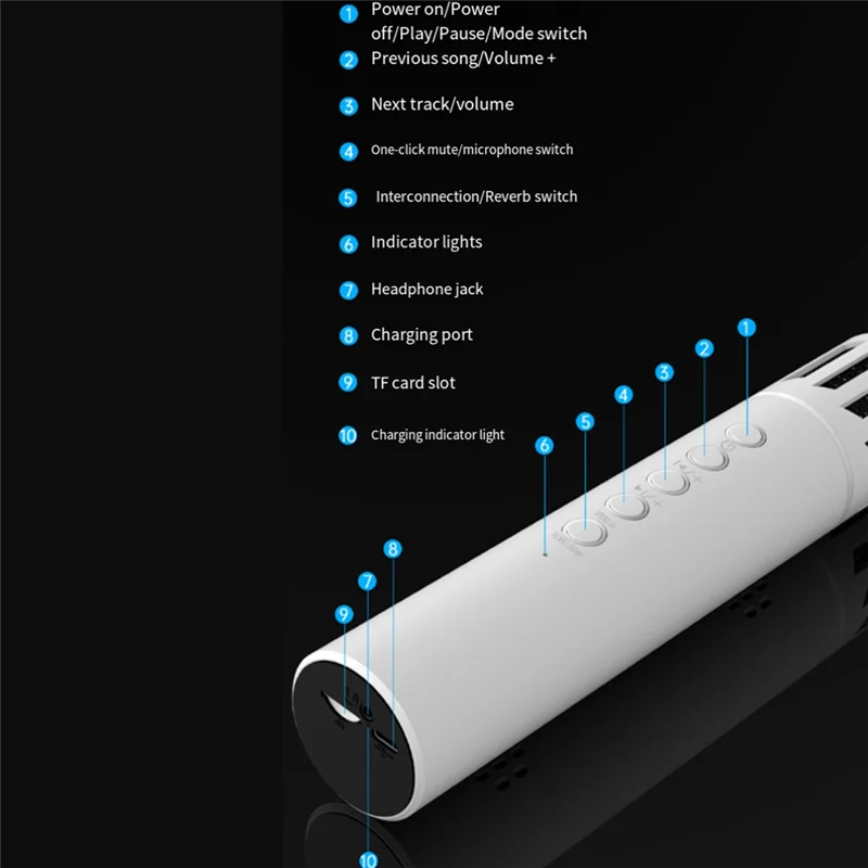 B48A беспроводной Bluetooth портативный ручной микрофон с шумоподавлением красочный свет караоке для дома КТВ аудиоконференция
