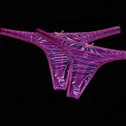 Man's Pink PVC Sexy Briefs Live Show Dance Costumes FKK Party Plastic LOvers