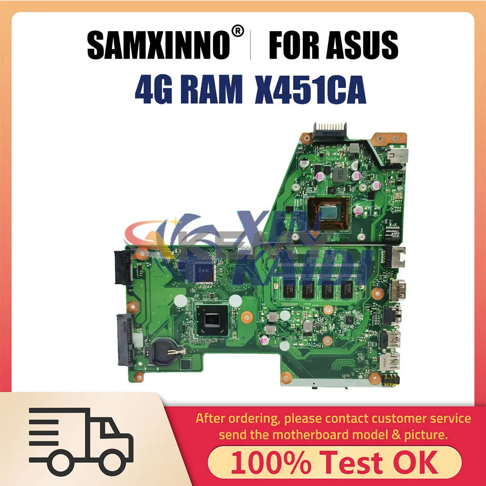 

Материнская плата для ноутбука ASUS X451CA A451C X451C F451C X451CAP, материнская плата для ноутбука с процессором N2830, 4G RAM, системная плата, 100% рабочая