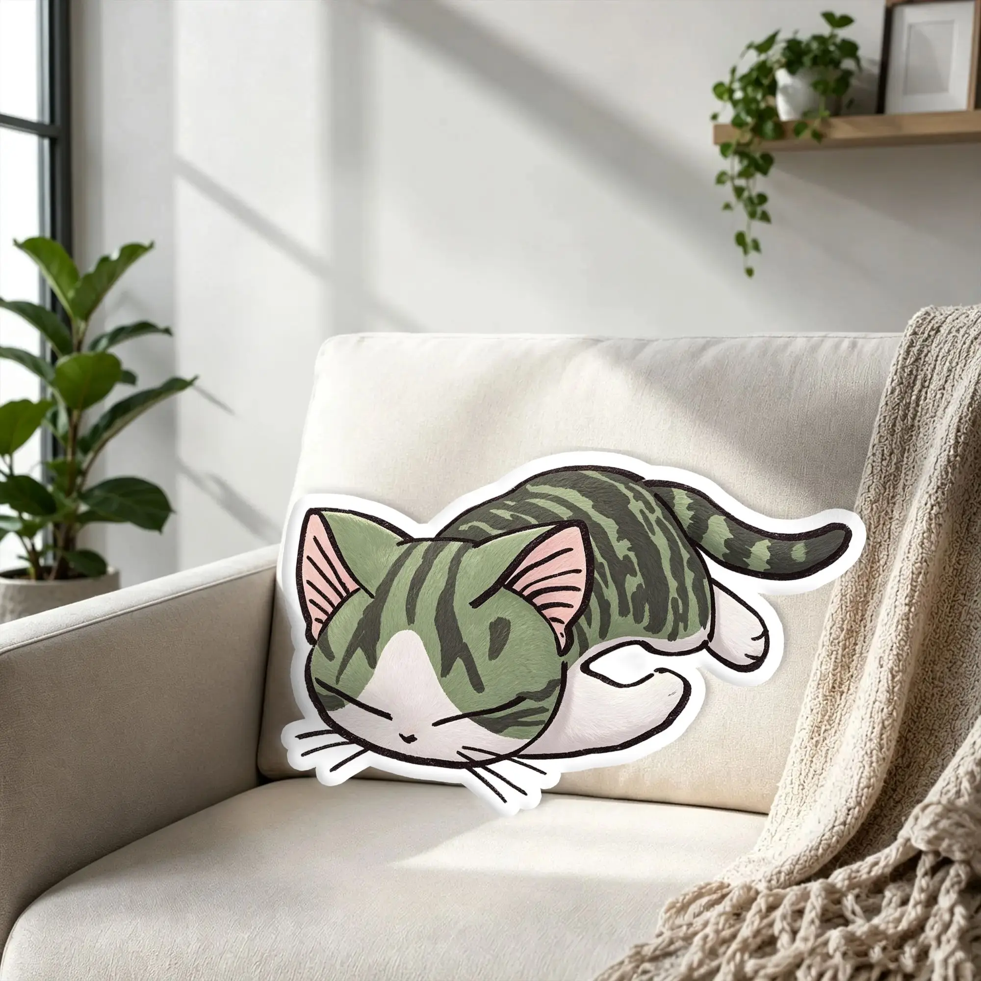 C-Chi's Sweets Homes Cushion Pillow Anime Kitten Velvet Pillows and Cushions Funny Cushion for Bedroom Bed Unique and Fun Gift