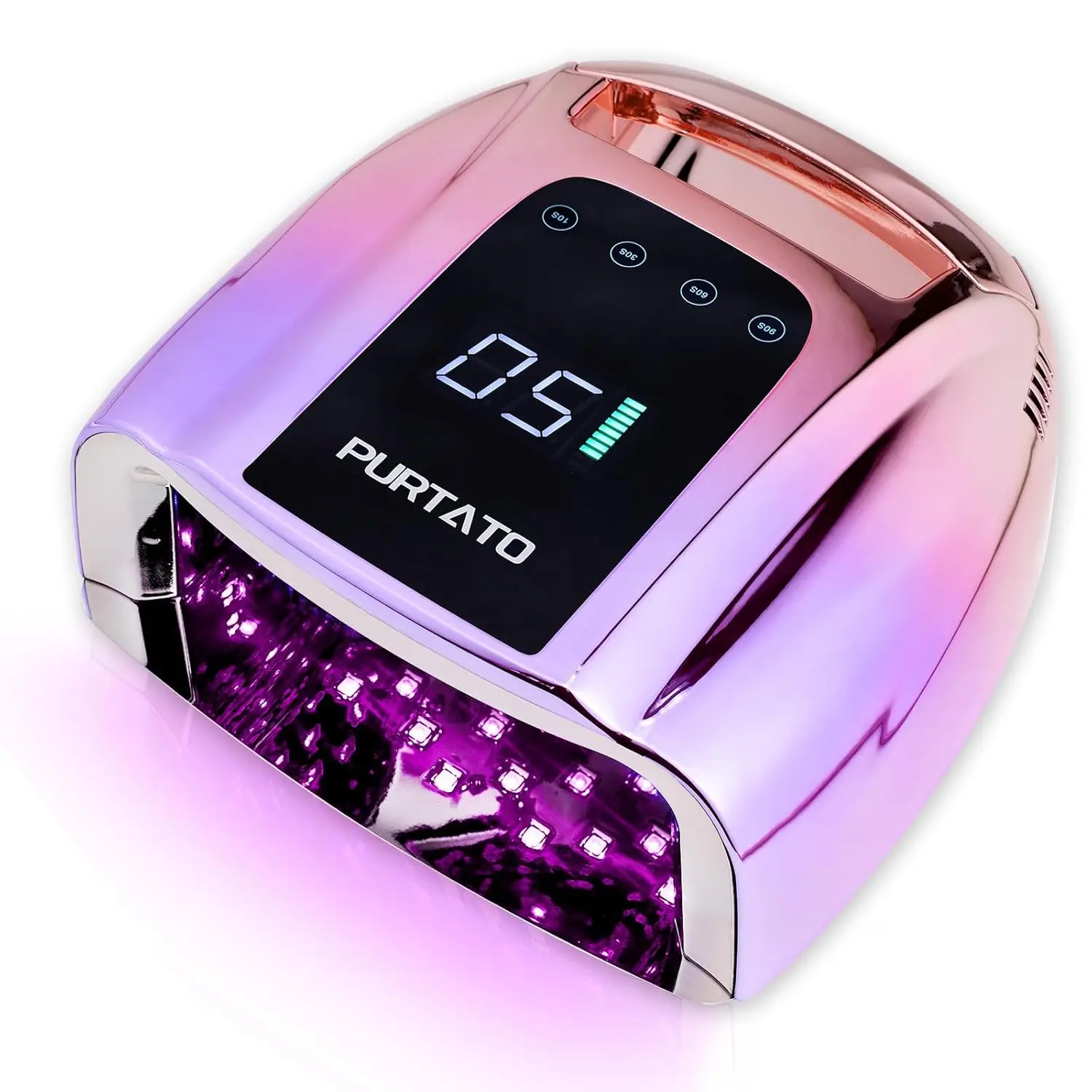 

96W UV LED Portable Cordless Nail Lamp with Removable Base, 4 Timers & Smart Sensor in Gradient Purple