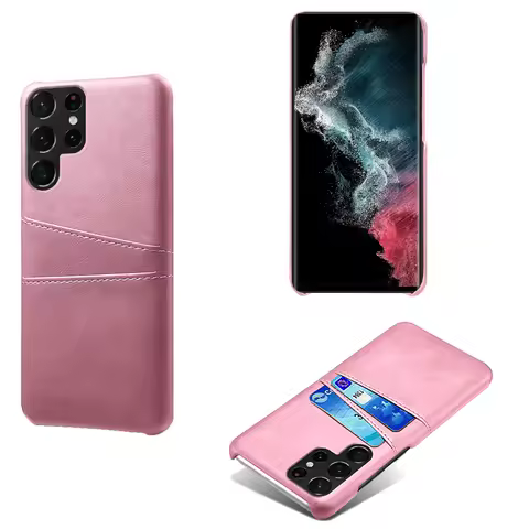 for Samsung S23 Ultra ID Holder Slots Cover For Samsung Galaxy S23 Ultra S22 S21 S20 FE Plus Funda S23+ Case with 2 Credit Card