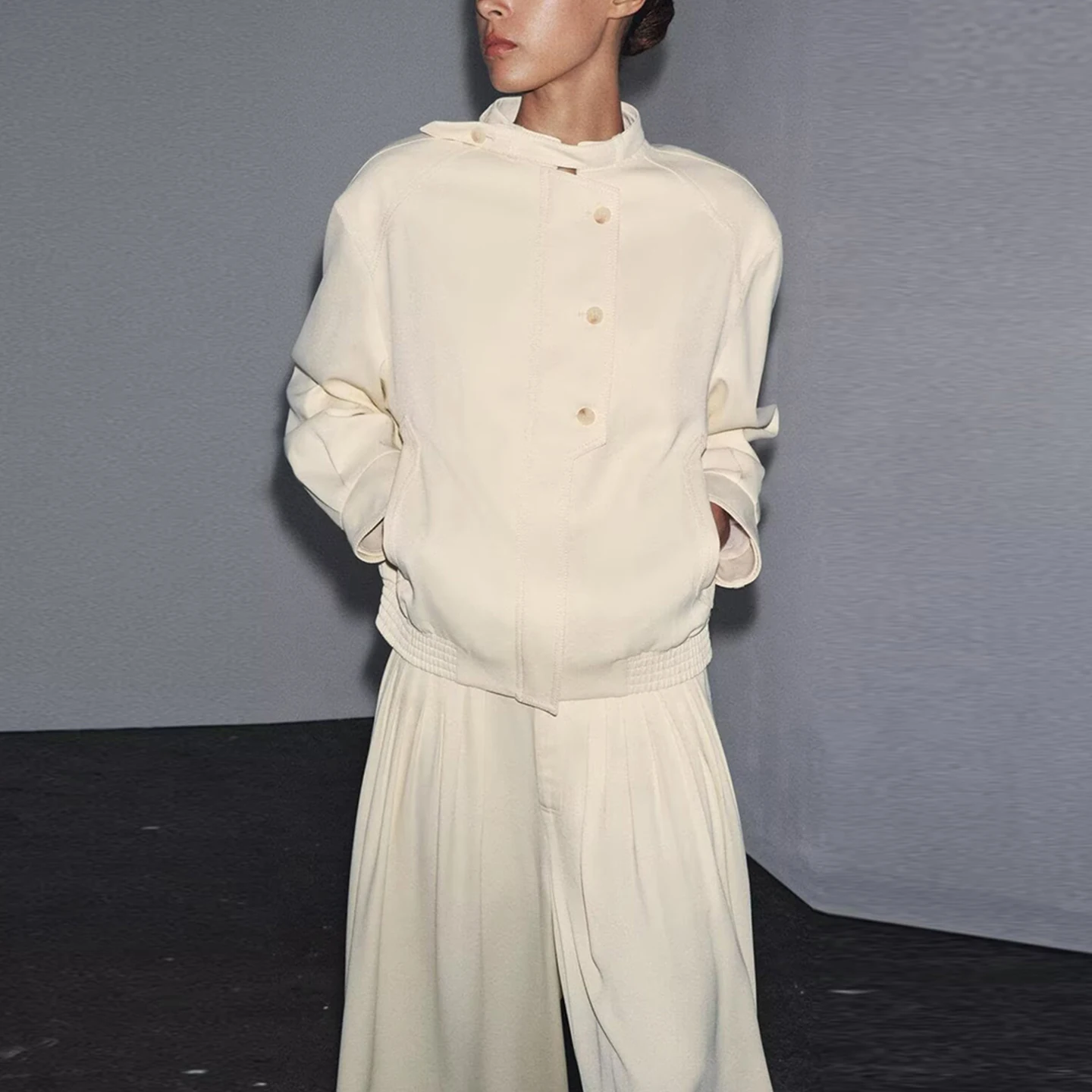 

Women's Sle Button up Folded Hem Coat Z Commute Sle Loose Fit Polyester Fabric Breathable ort Sve Long Sve