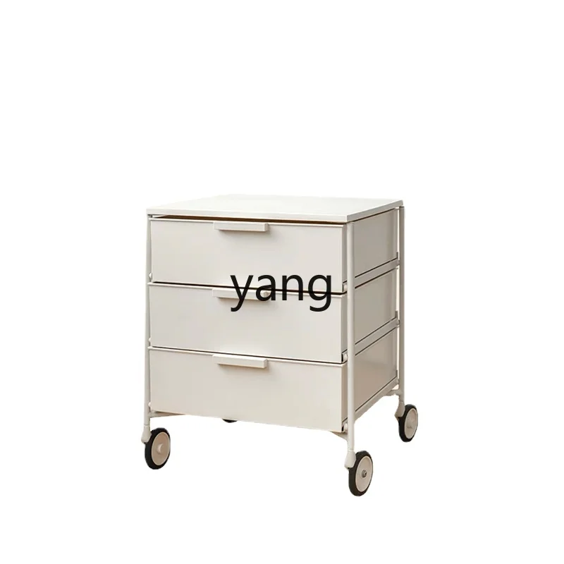 

Yhl Dopamine Mobile Storage Cabinet Small Apartment Household Cream Cart Locker Bedside Table