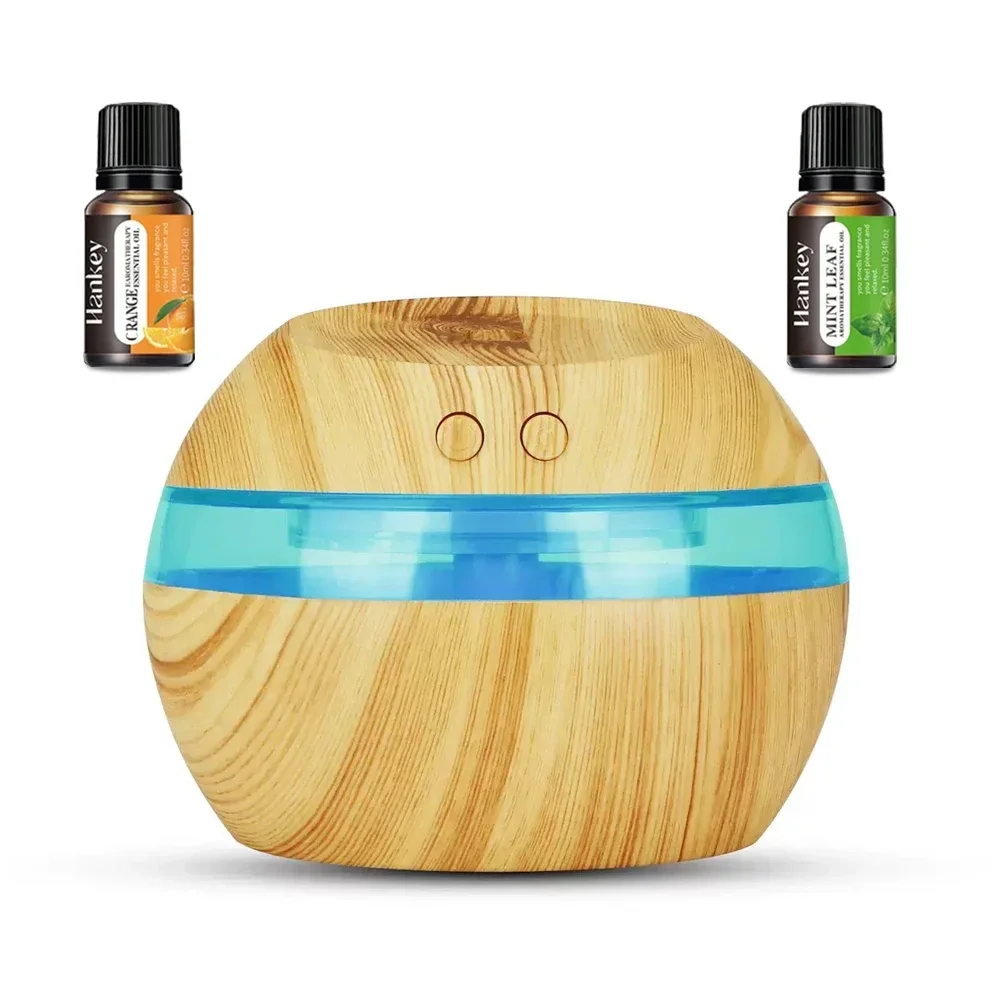 Wood Grain 300ml USB Humidifier, Aromatherapy Diffuser for Home, Office, Bedroom, Quiet, Easy Use
