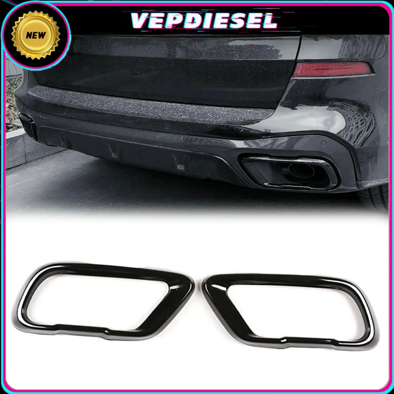 

2 шт. глушители, крышка хвостовой трубы для BMW X5 X6 X7 G05 G06 G07 2019-2023, автомобильные внешние аксессуары из нержавеющей стали