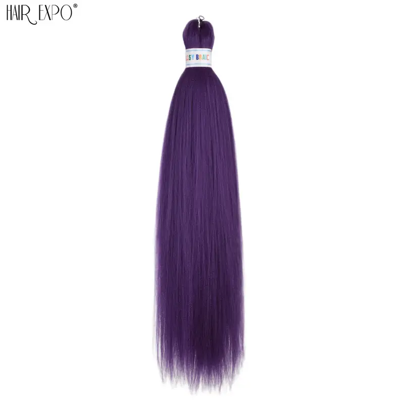 26Inch Easy Braids Hair Synthetic Colourful Pre Stretched Braiding Hair Extensions Jumbo Braids Ombre Yaki Long Straight Hair - Image 16